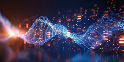 Leinwandbilder - Cyber Symphony: A Dynamic Visualization of Data Waves, Embodying the Flow and Connectivity of Digital Information, Generative AI