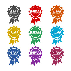 Poster - HIPAA badge icon isolated on white background. Set icons colorful