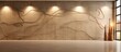 © Lasvu - Abstract interior design with smooth beige concrete walls and brown wires