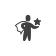 Superhero with a star vector icon