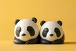 Cute Panda-Shaped Blind Box Toys in Minimalist Style with Black and White Color Scheme and Different Postures