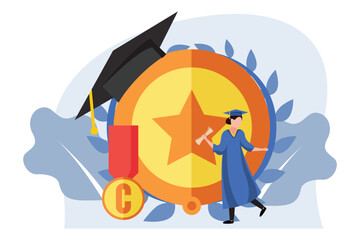 Wall Mural - Graduation Day Flat Design Illustration