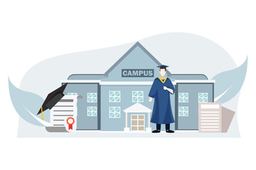 Wall Mural - Graduation Day Flat Design Illustration