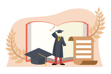 Wall Mural - Graduation Day Flat Design Illustration