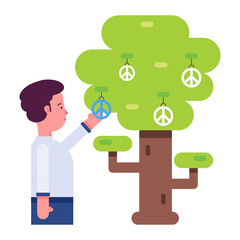 Poster - Modern flat icon depicting nature peace 