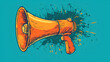 Speaker continuous line megaphone icon illustration. generative ai 