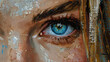 Fragment of a female portrait. Female eyes detail close up