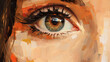 Fragment of a female portrait. Female eyes detail close up