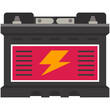 Lithium ion battery for car vector cartoon illustration isolated on a white background.