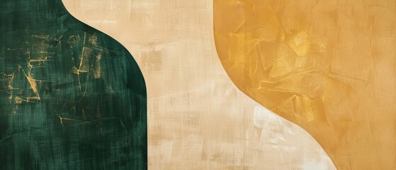 Aufkleber - Abstract rough green white gold art painting texture background illustration, with oil brushstroke and pallet knife paint on canvas