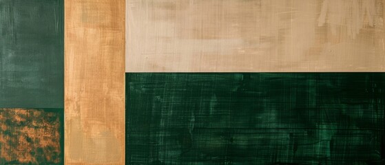 Aufkleber - Abstract rough green white gold art painting texture background illustration, with oil brushstroke and pallet knife paint on canvas