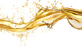 Fototapeta  - Beautiful splash of sunflower oil isolated on a white background, engine oil splashing isolated on white background  

