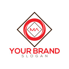 Initial monogram MA letter logo design template