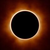 Fototapeta Przestrzenne - Total Solar Eclipse 3D Illustration