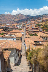 Wall Mural - street view of cusco inka town, peru	