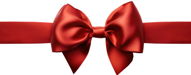 Wall Mural - a red ribbon with a bow: ribbon bow for decoration and present design.