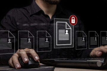 Wall Mural - closing access to information in the shared database. access limitation. blocking a resource on the 