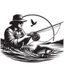 Fishing Vector Design, SVG eps Files for Cutting, Handmade calligraphy vector illustration, Hand written vector sign