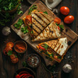 an amazing photo of delicious quesadillas ,food photography