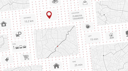 Abstract concept of navigation in city. Smart tourism system with advanced tour navigation capabilities. Travel experiences, incorporating data storage and comprehensive trip analysis. Vector