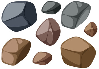 Sticker - Collection of various shaped and colored stones