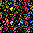 abstract rainbow coloured doodle pattern design