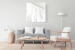 Scandinavian living room, minimal interior design