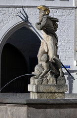 Canvas Print - Neptunbrunnen auf dem Marktplatz in Weimar