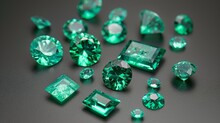 Green gem lollies close up.