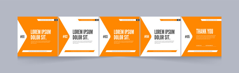 microblog carousel template for social media post, clean modern and gradient design, eps vector illu
