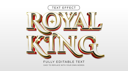 Wall Mural - Editable text effect luxury royal king white font style