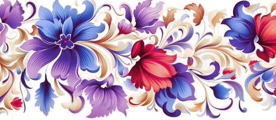 Wall Mural - Seamless Full-Color Pattern on a White Background