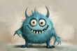 Niedliches Cartoon-Monster: Lustiges und freundliches Monstercharakter für Kinderbücher und Designs