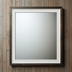 Canvas Print - Frame Mockup, photo frame on wooden wall