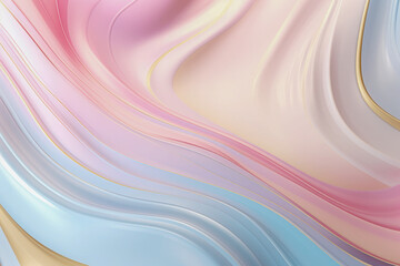 Wall Mural - Abstract 3D pastel wave shape background.