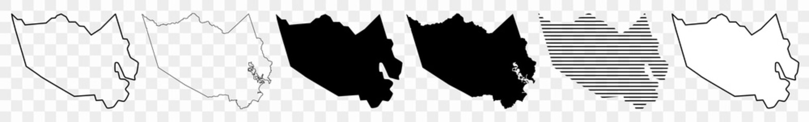 Wall Mural - harris county map black | texas county border | united states | us america | transparent isolated | 