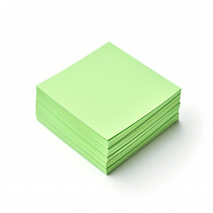 Wall Mural - Green Sticky Note isolated on white сreated with Generative Ai