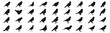 Different birds silhouette elements, low detailed illustration