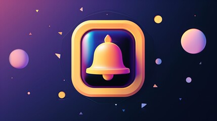 Wall Mural - illustration of a bell icon