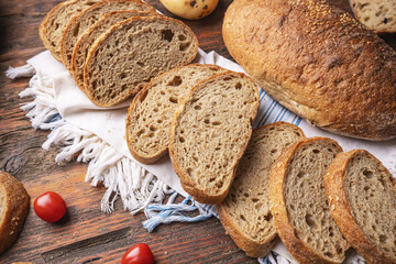 Poster - Set of slices rustic bread