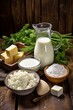 fresh dairy products, milk, cheese, eggs and yogurt