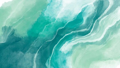 Wall Mural - abstract watercolor paint background by teal color blue and green with liquid fluid texture for background banner