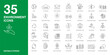 © Nguyn - Environment icon set in line style. Enviroment simple black line style symbol sign for apps and website and infographic vector illustration.