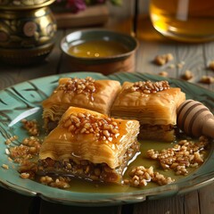 Poster - Baklava with honey