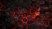 black and red hexagon wallpaper background.	
