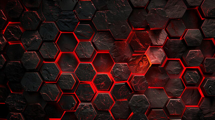 black and red hexagon wallpaper background.