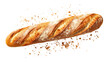 © Vector Nazmul - Baguette bread with falling crumbs isolated on transparent background Remove png, Clipping Path, pen tool