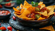 Nachos constitute a Tex-Mex gastronomic delight, featuring tortilla chips or totopos