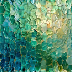 Aufkleber - A mesmerizing close up of a glass window showcasing vibrant green and blue colors, creating a serene and peaceful atmosphere