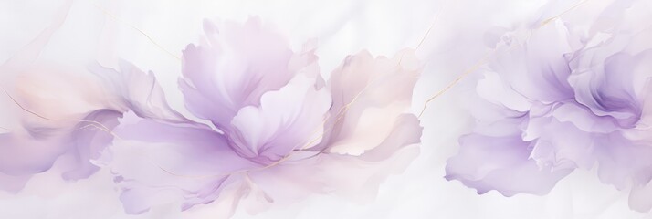 Poster - A vibrant purple flower delicately blooms against a pristine white background, showcasing its intricate petalsbanner